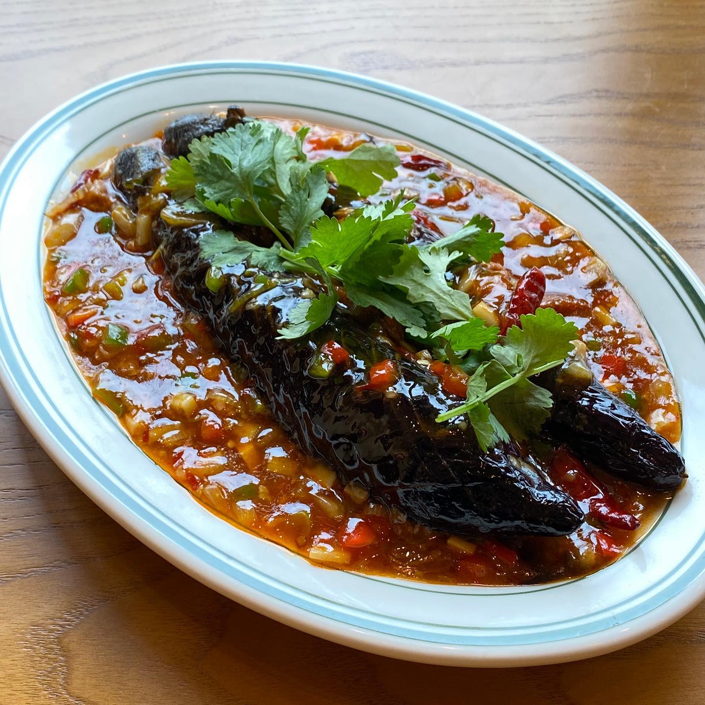 Spicy Sichuan eggplant stir fry‎