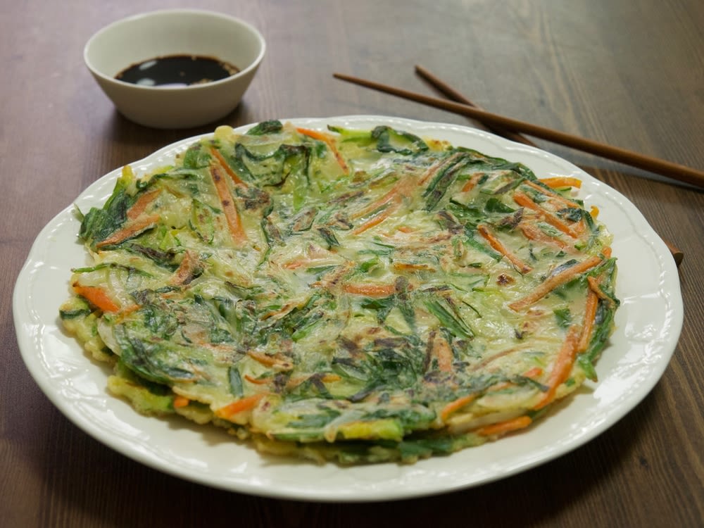 Banga-boochimgae (Korean mint pancake)