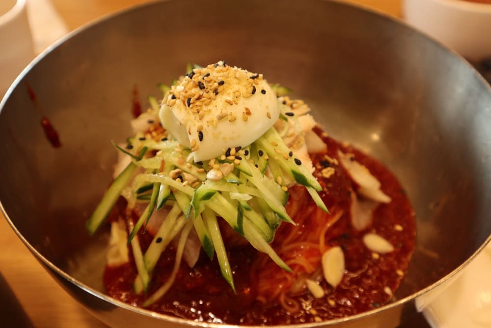 Bibim-milmyeon (wheaet noodles in spicy sauce)