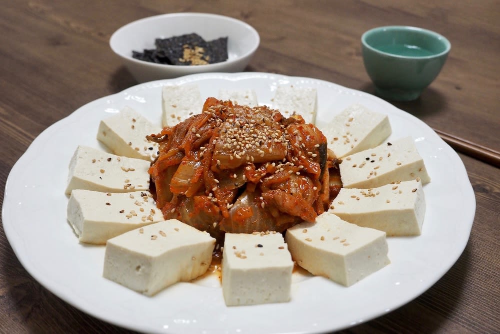 豆腐キムチと野菜炒め