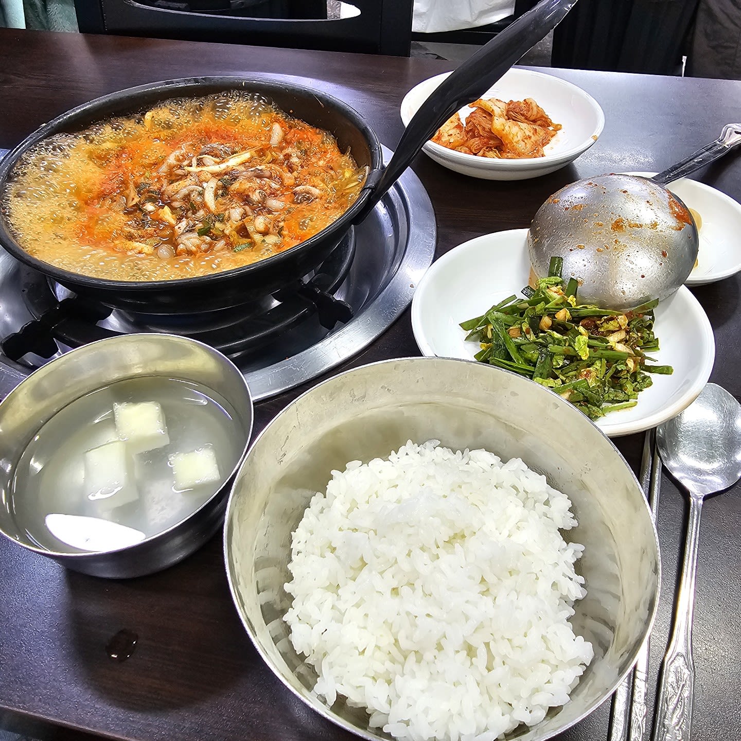 Small Octopus + Beef Gopchang + Rice