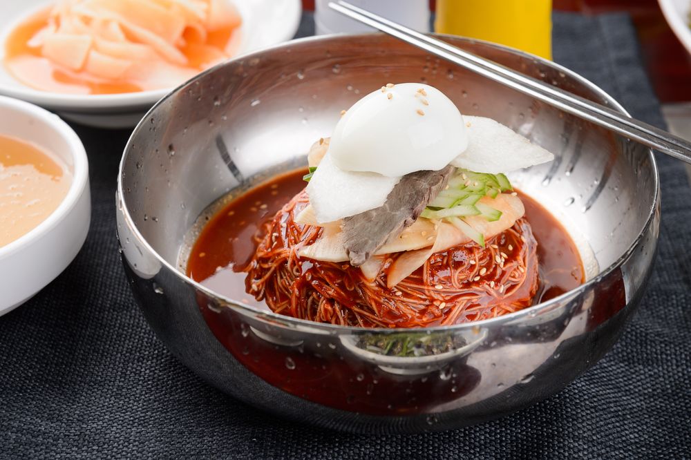 Bibim-milmyeon (spicy wheat noodles)