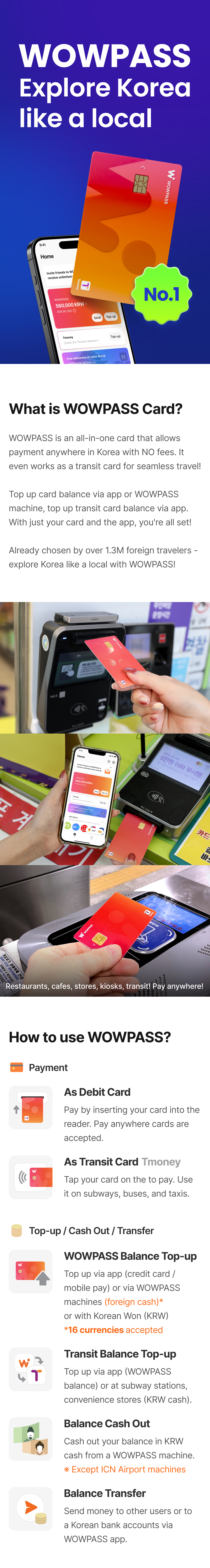 WOWPASS: Prepaid Card for Cashless Payment in Korea