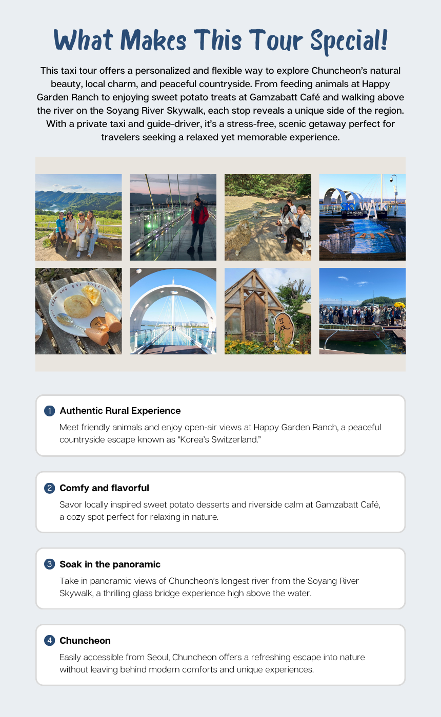 Gangwon Chuncheon 3-Hour Taxi Tour