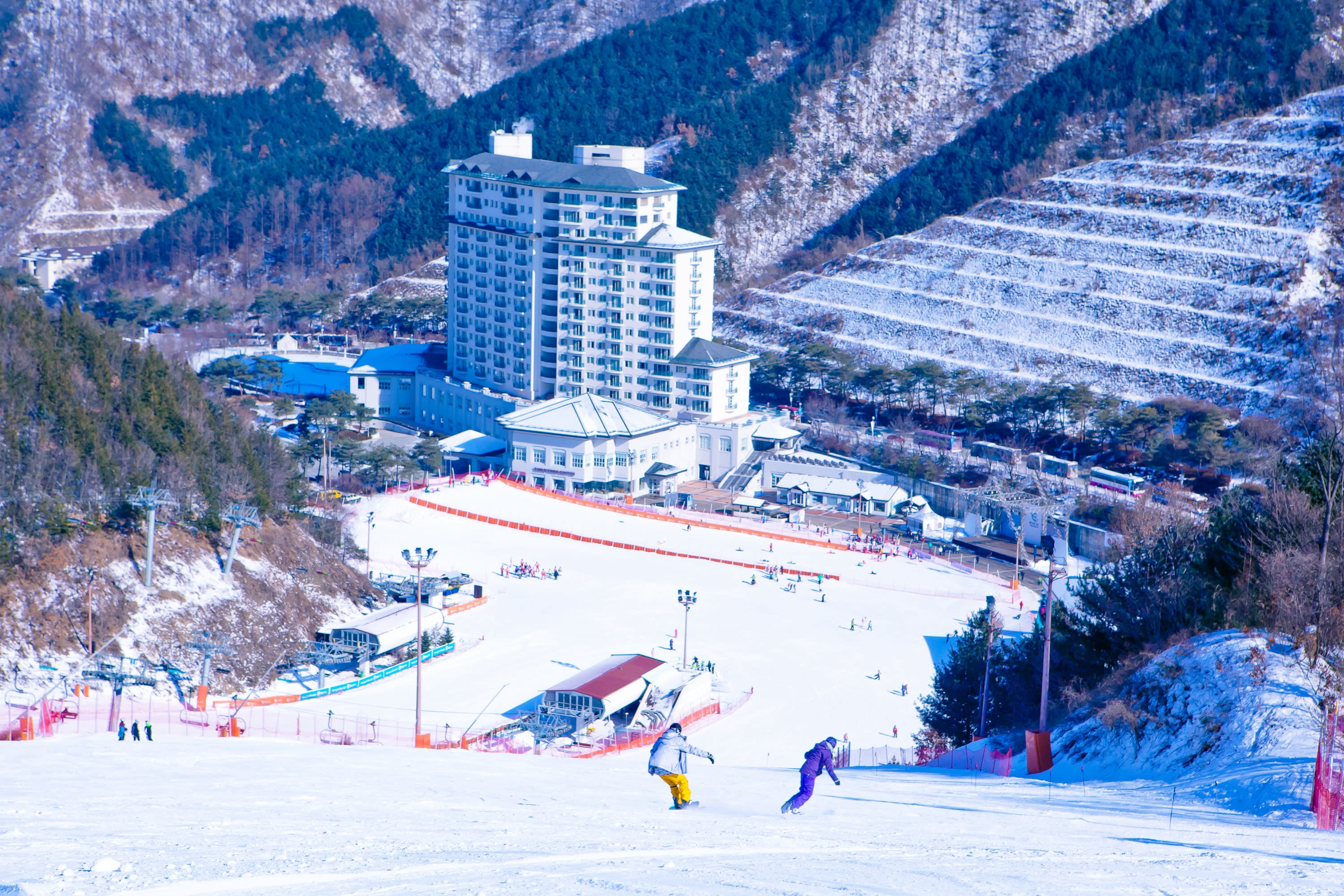 Premium Ski Day Tour : Elysian Gangchon - Ski Clothing + Ski Gear + Basic Ski Lessons + Lift [8H-Unlimited Rides]