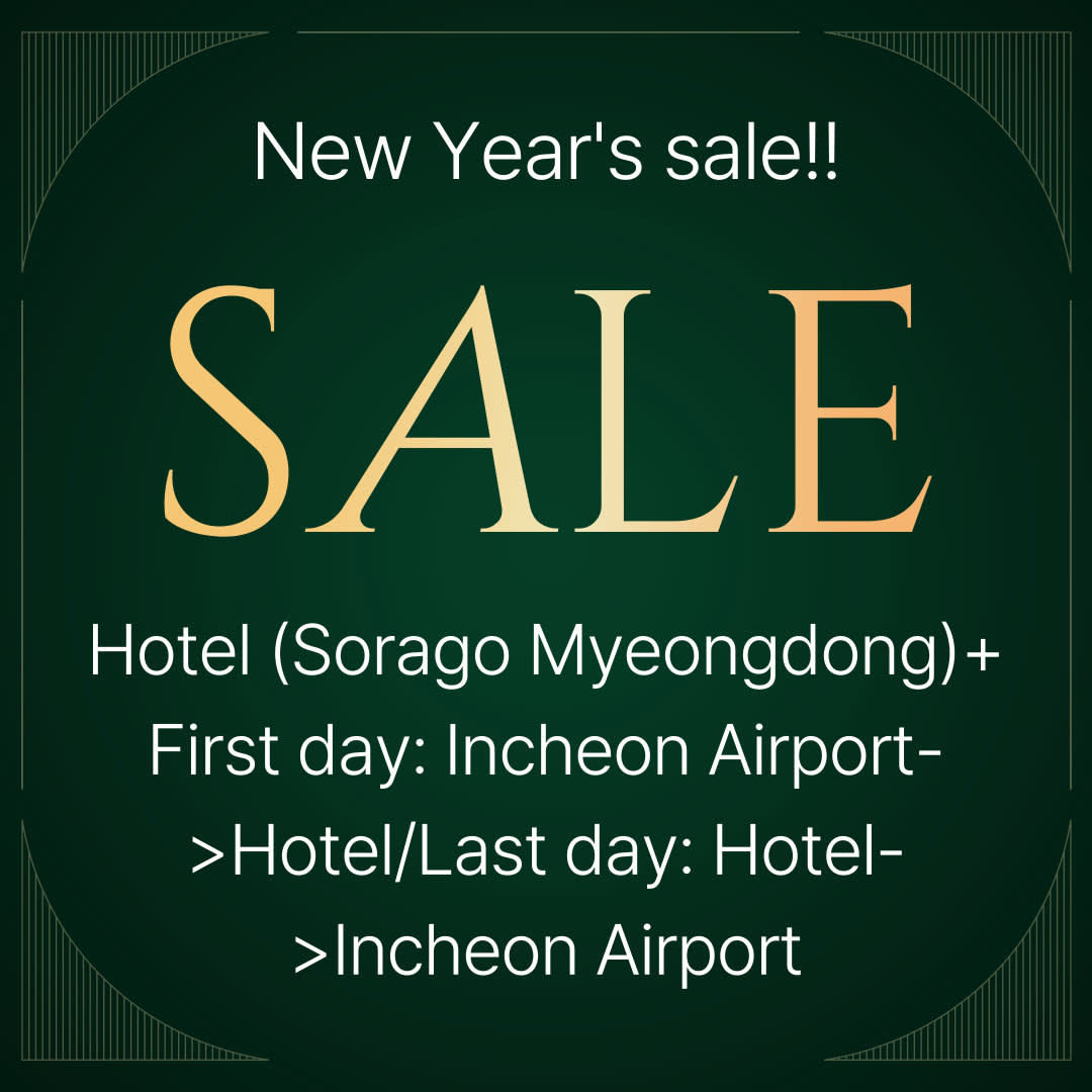 Hotel (Solago Myeongdong)+ First day: Incheon Airport->Hotel/Last day:Hotel->Incheon Airport