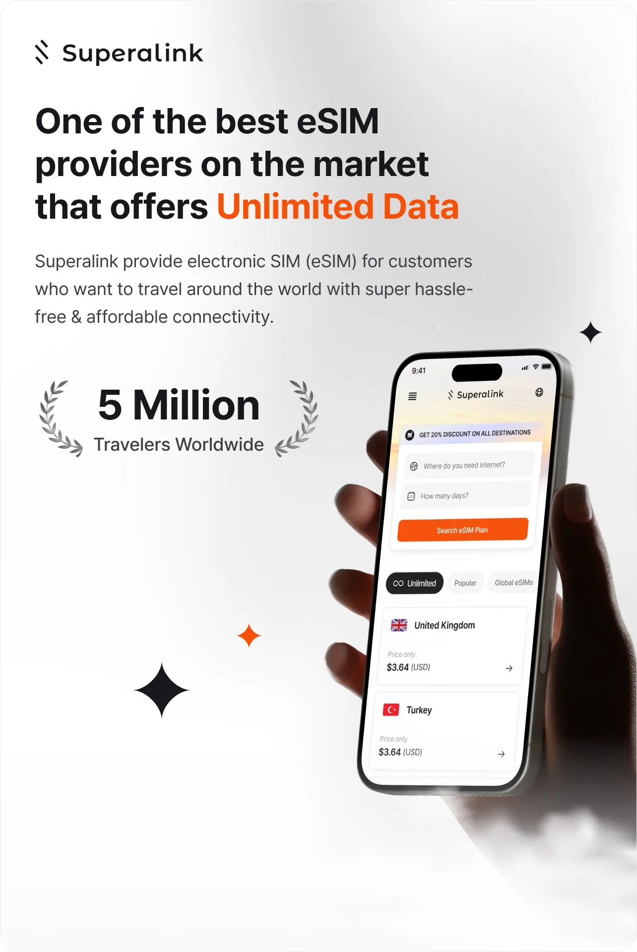 【韩国】固定 5G eSIM（支持 ChatGPT 和所有社交应用）