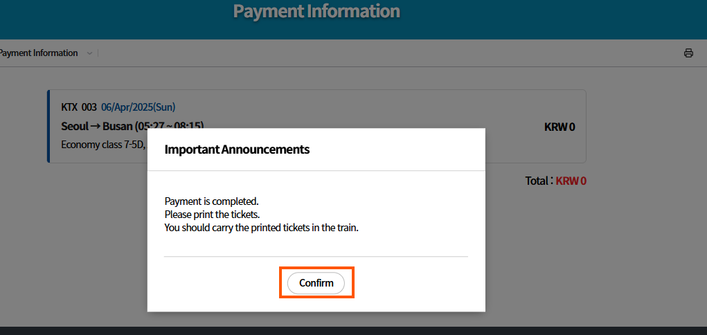 [KORAIL PASS] Korea KORAIL Pass Group(2~5) - KTX Unlimited Boarding Pass (2/3/4/5days)