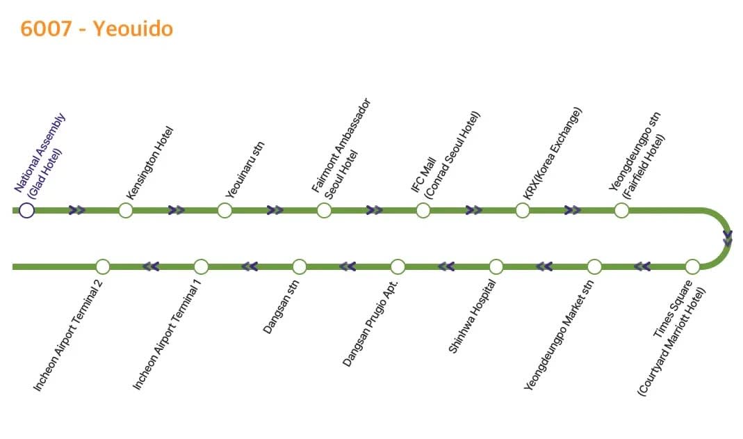 仁川机场豪华机场巴士车票（仁川机场T1 ↔ 首尔市区）（单程）