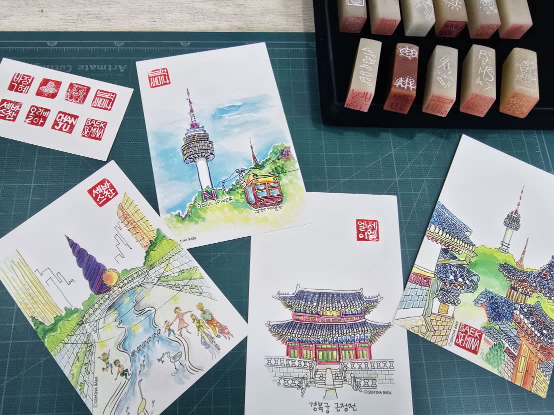 [首尔乙支路] 体验制作属于自己的韩文手工石头印章