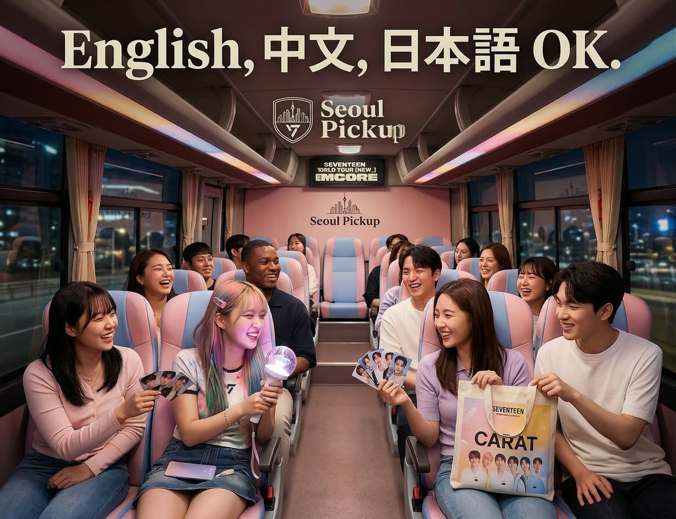 【4/4–5】SEVENTEEN ENCORE 演唱会接驳车（即时确认）– 首尔 ⇄ 会场 / 仁川机场送达