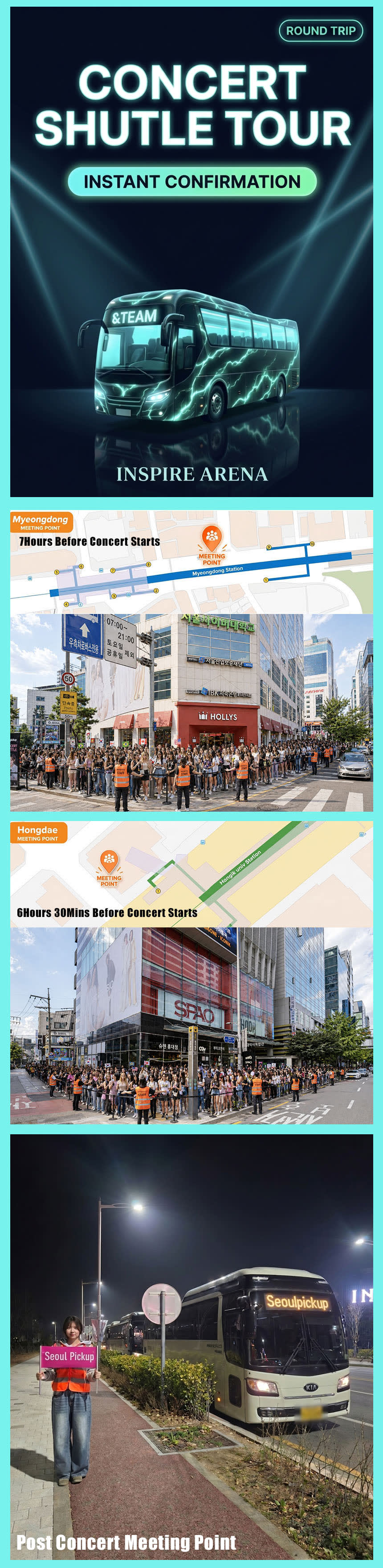 [&TEAM] Concert Shuttle Tour 「BLAZE THE WAY」 : Seoul ⇄ Venue / One-Way + Incheon Airport Drop-off · Instant Confirmation