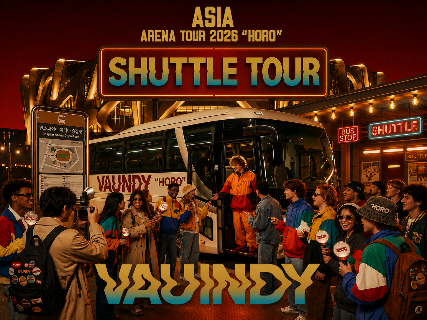 [Vaundy] ASIA ARENA TOUR 2026 "HORO" IN SEOUL Concert : 仁川 Inspire 体育馆至首尔往返/单程，仁川机场. JPOP接驳巴士之旅