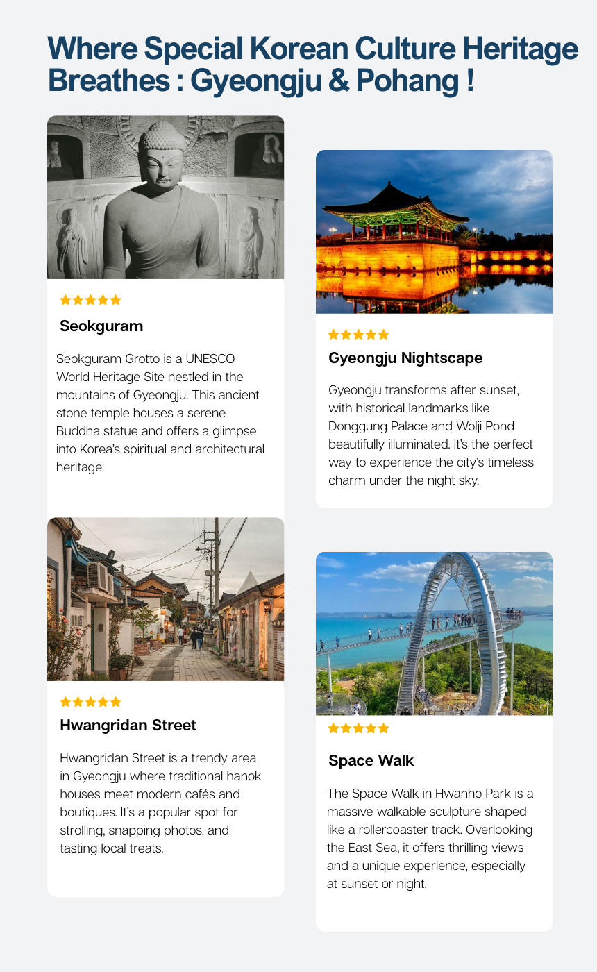 Gyeongju & Pohang 2D1N Heritage tour