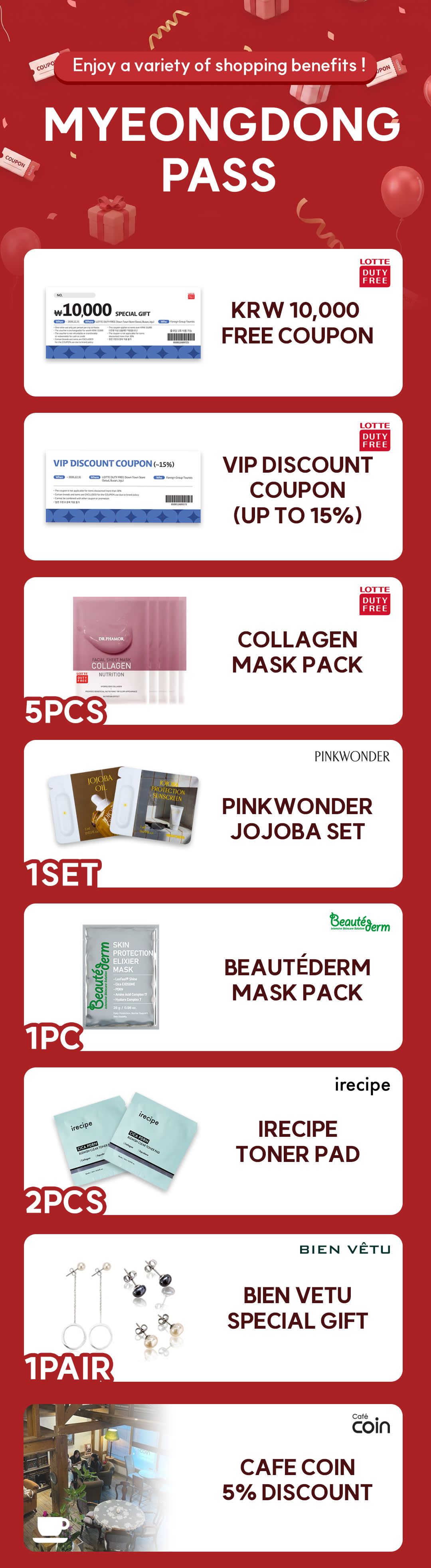 Myeong-dong pass- Free gift and Special Vouchers with Shopping Guide