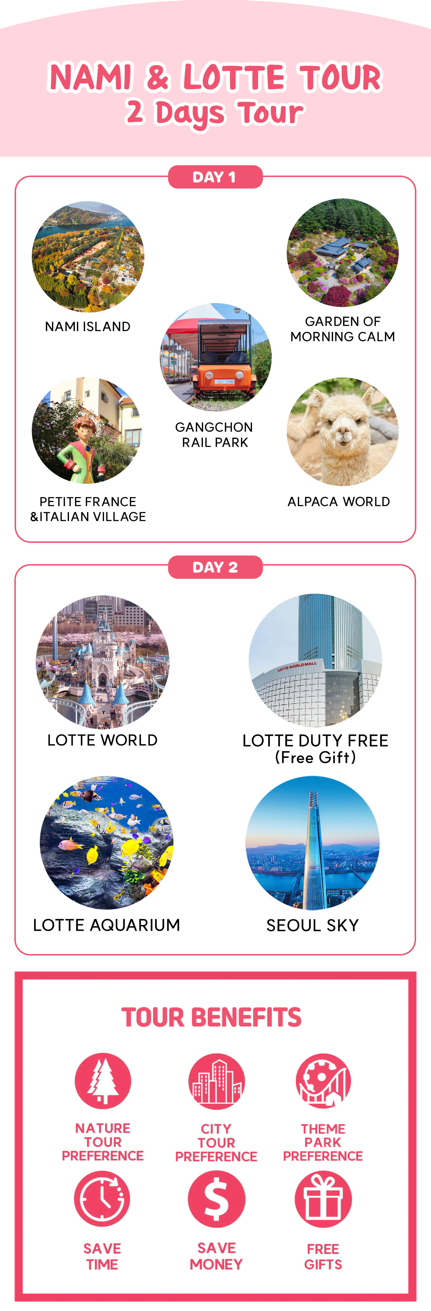 [2 Days] NAMI ISLAND & LOTTE WORLD TOUR (Lotte Duty Free Gifts)
