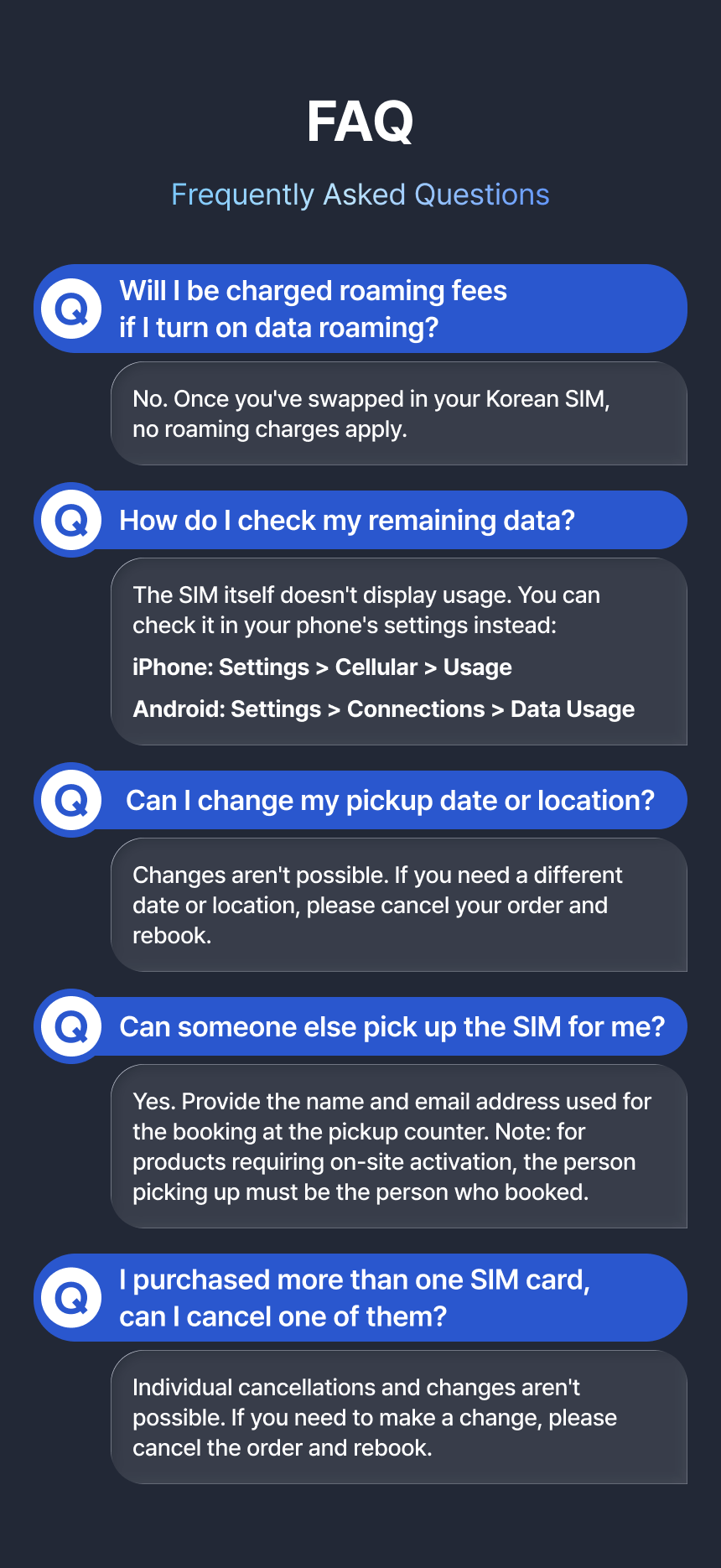 [Airport Pick Up] Korea data unlimited Dosirak USIM (SKT/LG U+ official)
