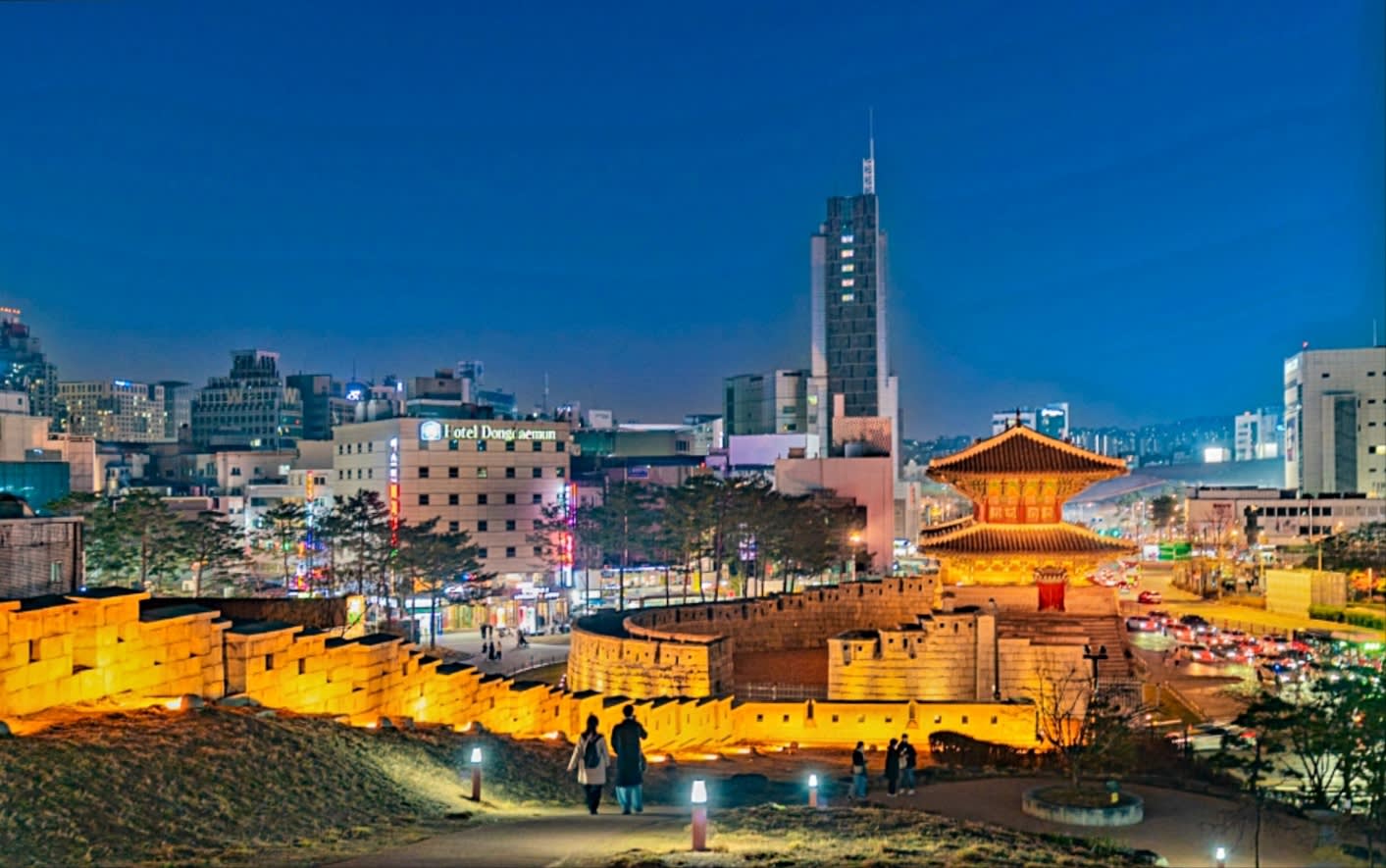 [私人包车游] 韩国抵达当晚即可参加！首尔观光必去的人气夜景景点之旅【汉江公园喷泉秀、三光岛、光化门广场、东大门】