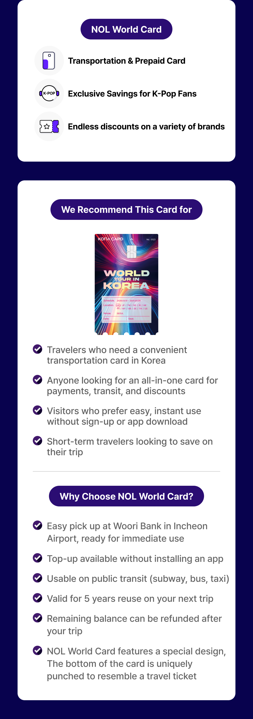 [Korea] NOL World Card - Korea Travel Prepaid Card (Transport & Payment)