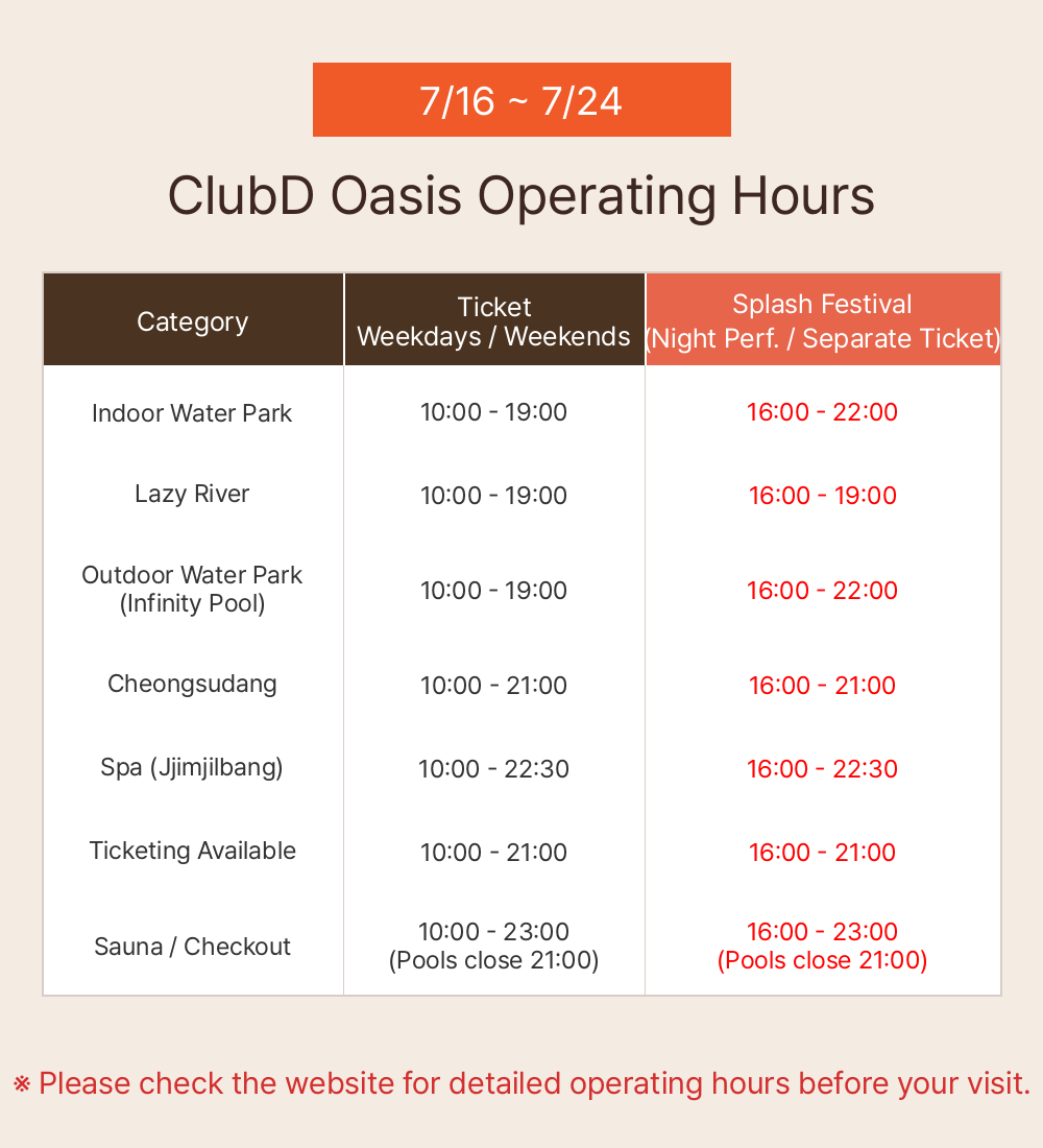 [釜山]  CLUBD OASIS SPA&水上乐园 通票 使用券