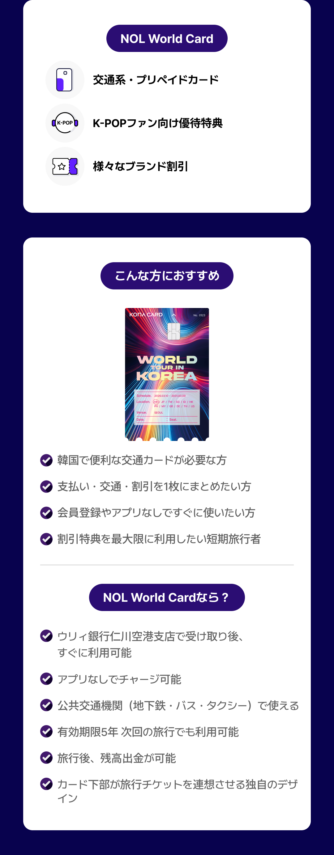 [韓国] 交通プリペイドカード NOL World Card
