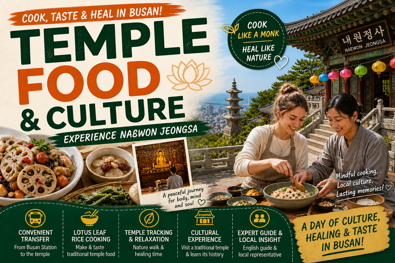 Temple Food Class & K-Wine Day Tour