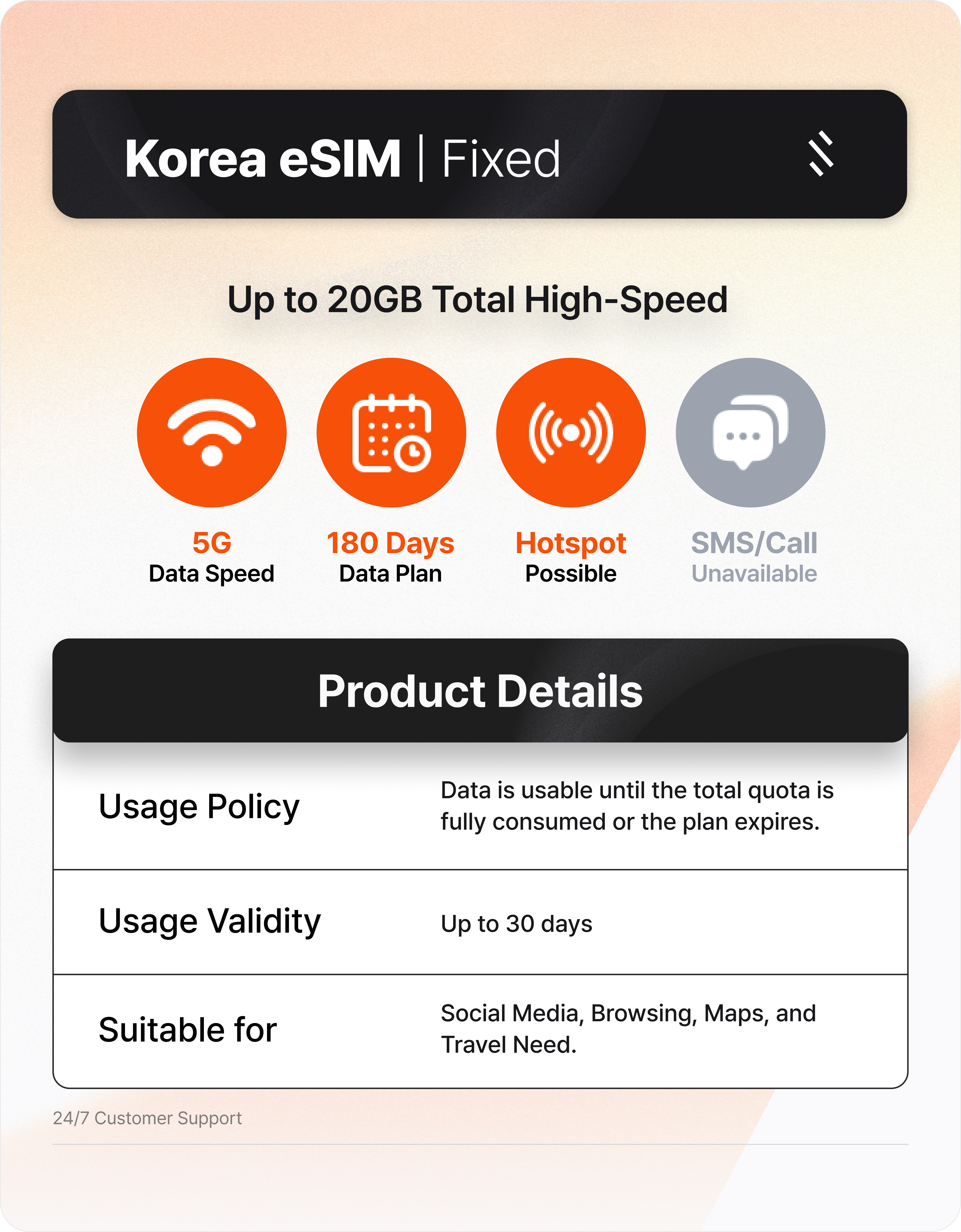 [Korea] 5G eSIM (Supports ChatGPT & Social Apps) [EMAIL DELIVERY] [Internet Data Plan for Korea]