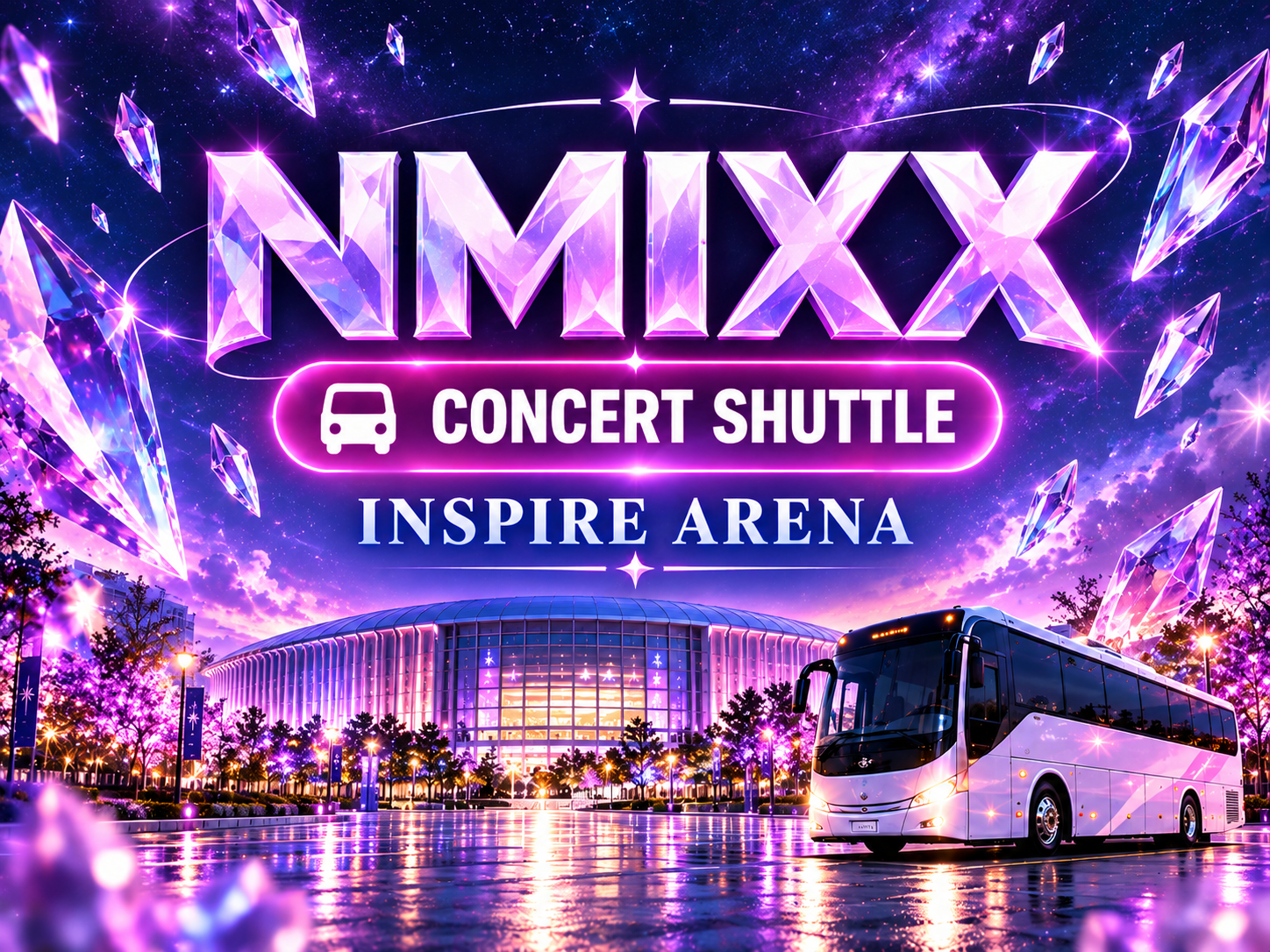 [NMIXX]「EPISODE 1: ZERO FRONTIER」FINALE IN INCHEON : Incheon Inspire Arena to Seoul Round-trip/One-way, Incheon Airport. KPOP Shuttle Bus Tour