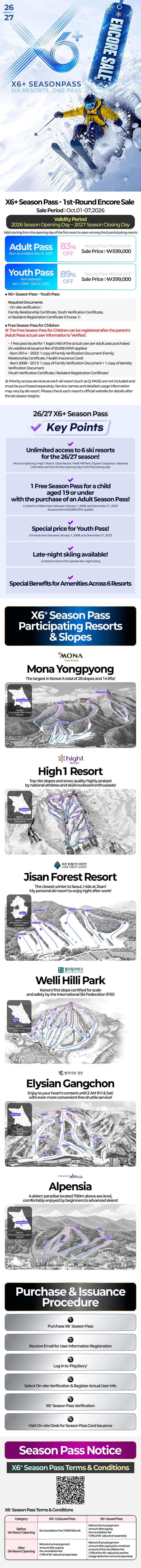  X6+ SEASON PASS (Six Resorts, ONE PASS) - 1st Round Encore Sale