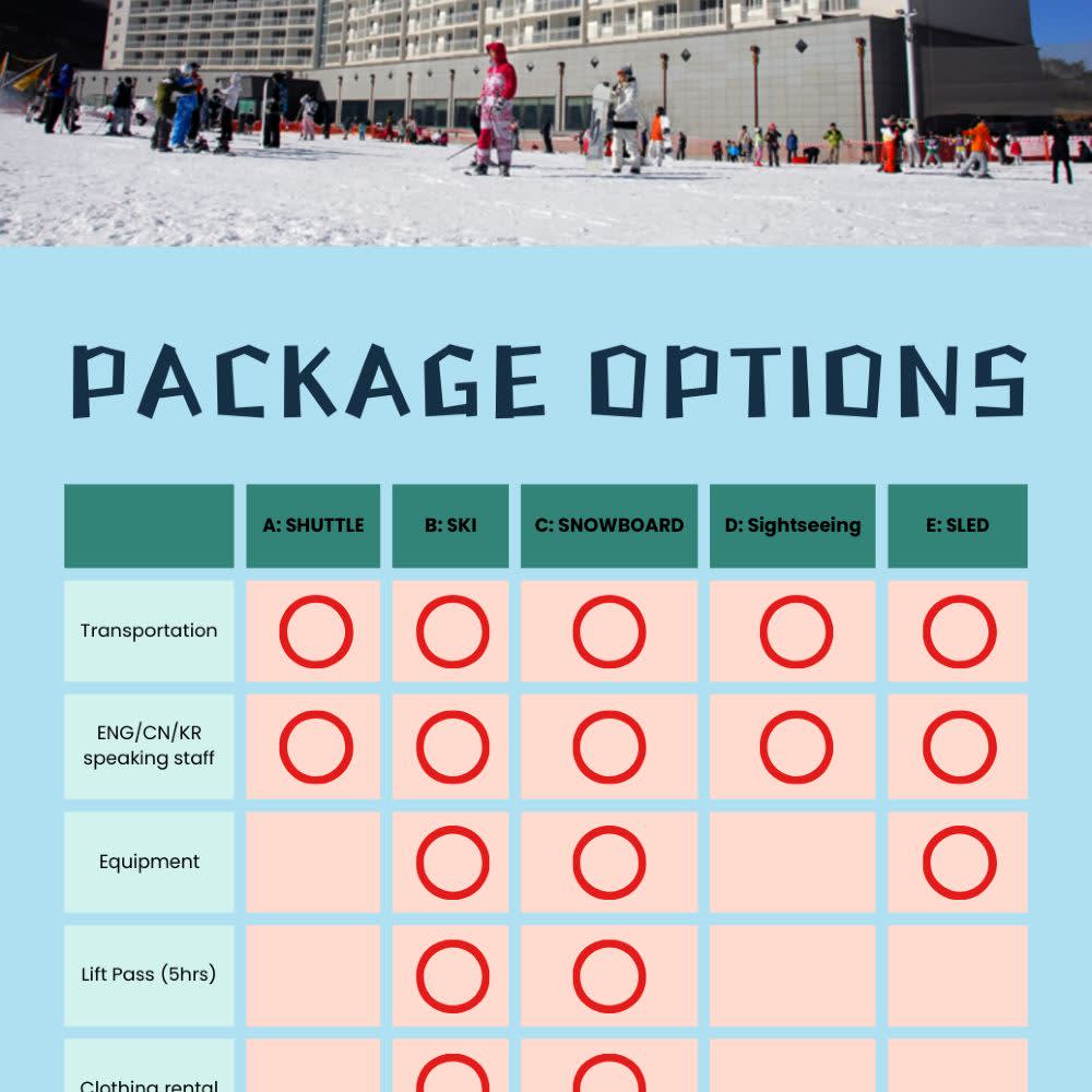 [From Busan] Eden Valley Winter Ski Day Tour (Basic Lesson and Clothes Rental)