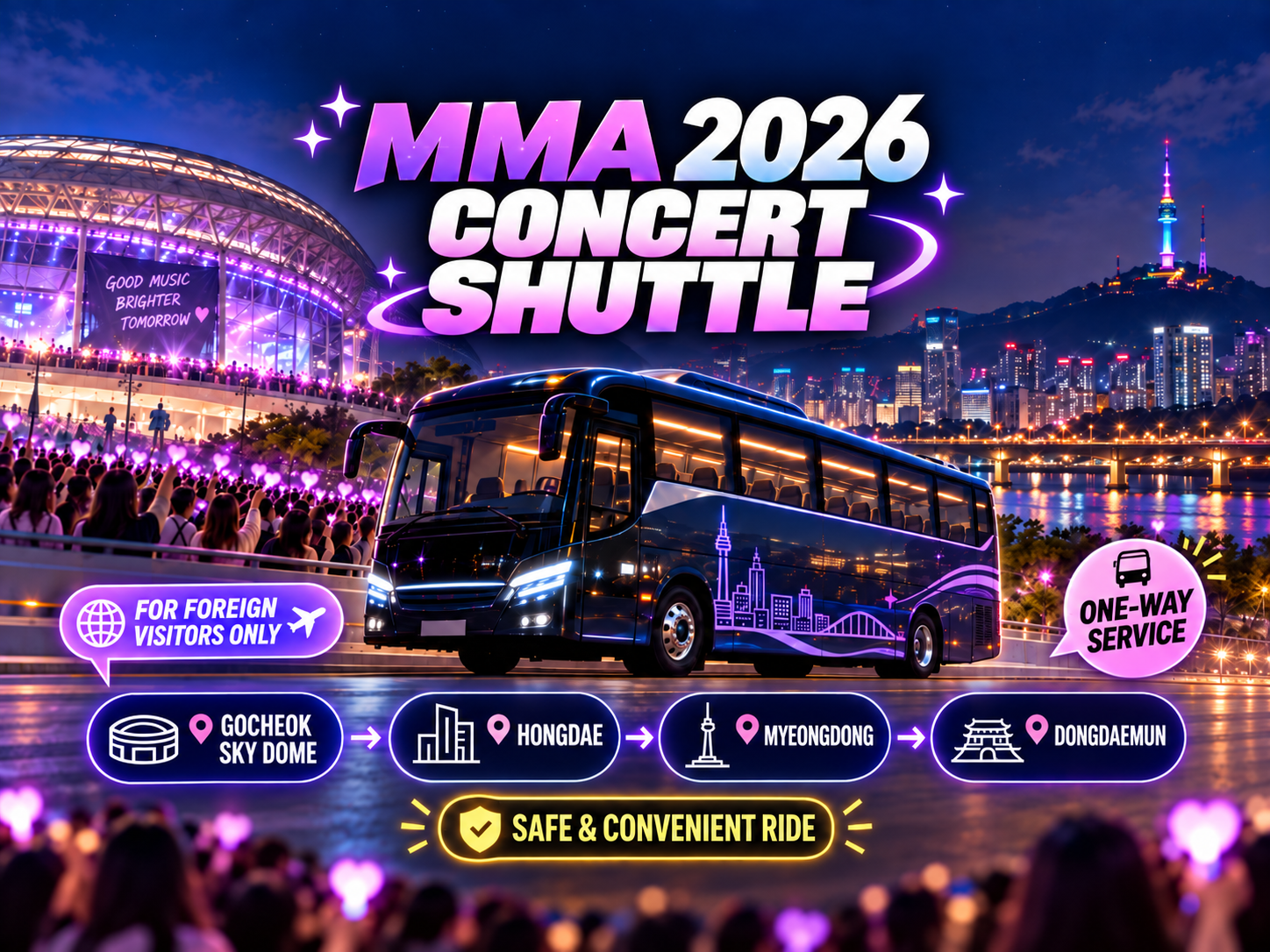[MMA 2026] The 18th Melon Music Awards 2026 | Gocheok Sky Dome Shuttle Tour (One-way to Seoul, Incheon Airport Drop-Off) 