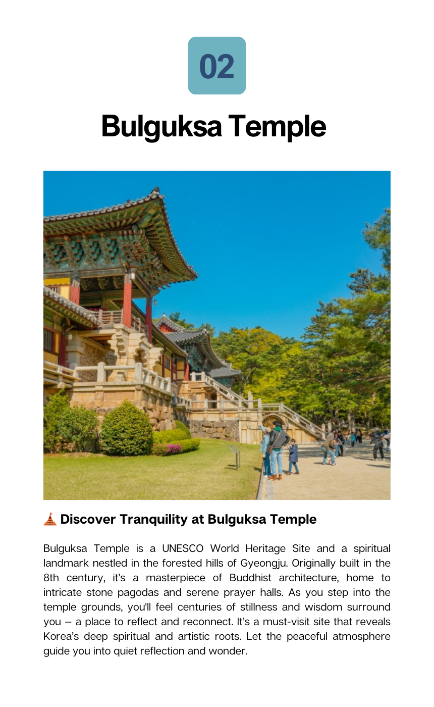 Gyeongju & Pohang 2D1N Heritage tour