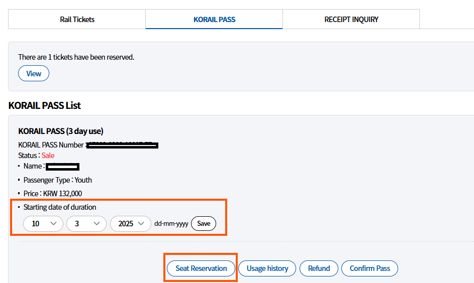 Korea KORAIL Pass Individual - KTX Unlimited Boarding Pass