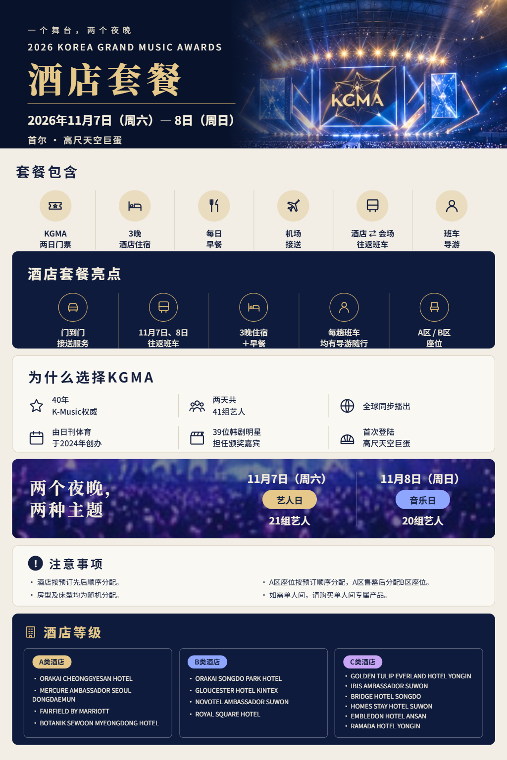 2026 KGMA 酒店套餐 