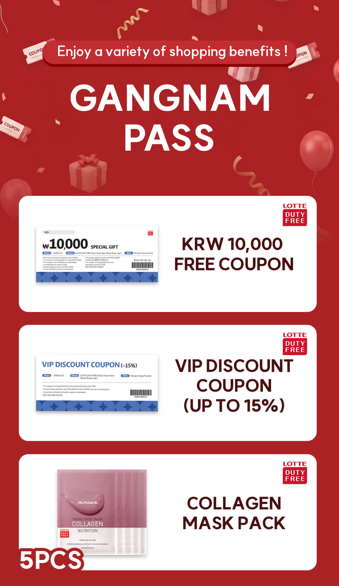 Gangnam pass- Free gift and Special Vouchers with Shopping Guide
