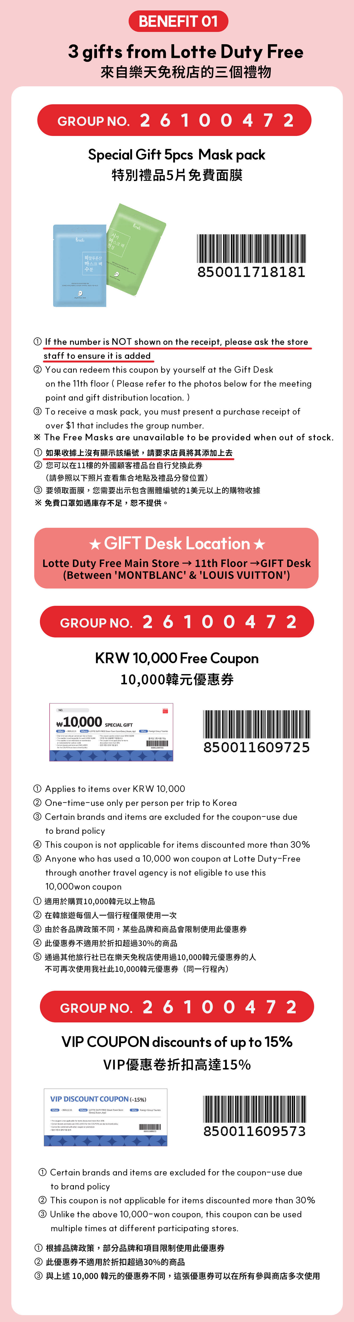 Myeong-dong pass- Free gift and Special Vouchers with Shopping Guide