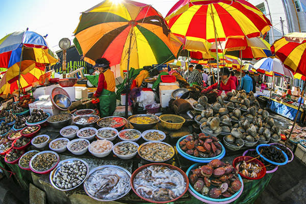 釜山市内半日観光と海鮮料理ツアー