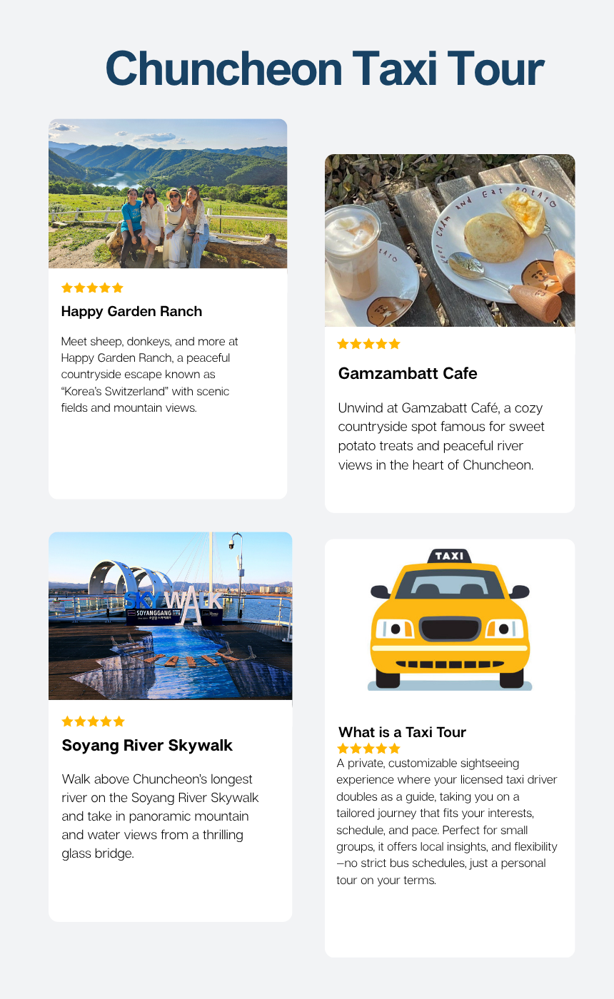 Gangwon Chuncheon 3-Hour Taxi Tour